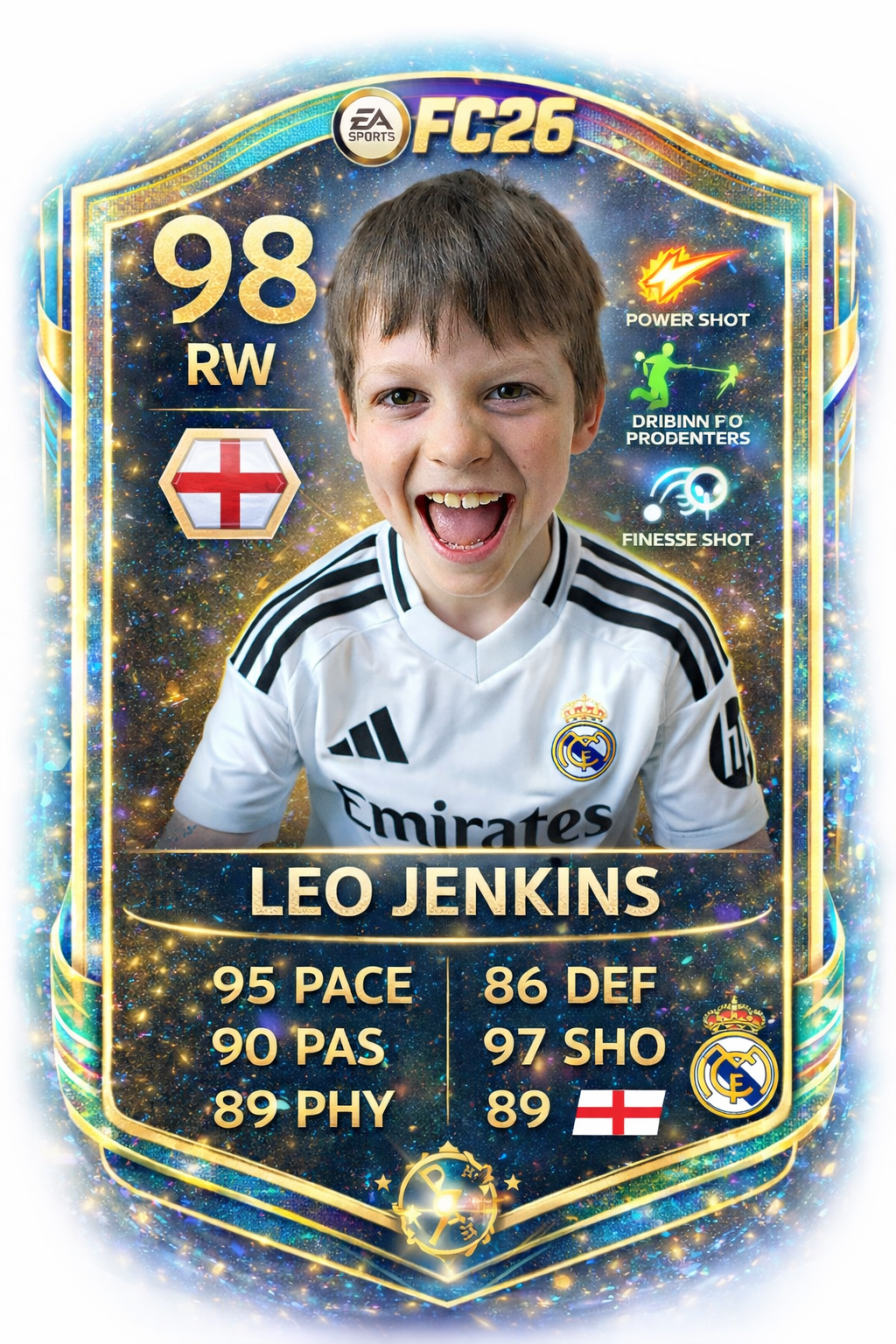 Leo Jenkins FC26 card — 98 overall RW